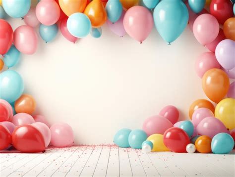 Premium AI Image | Birthday background with balloons