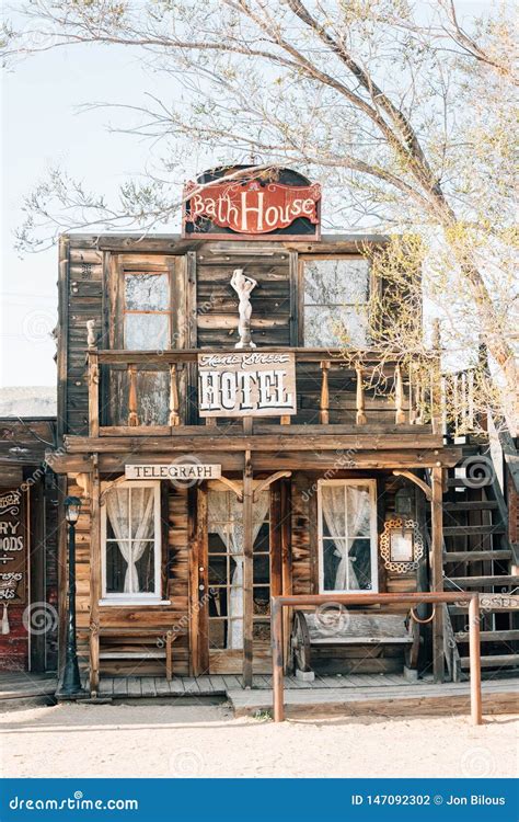 Old Western Town Hotel In Pioneertown California Editorial Photography