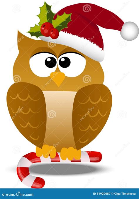 Christmas Owl In Santa Hat Stock Vector Illustration Of Pattern