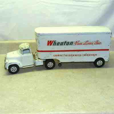 Vintage Tonka Wheaton Van Lines Semi Truck Trailer Pressed Steel