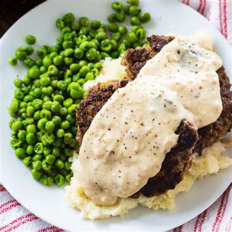 Hamburger Steak With Country Gravy Spicy Southern Kitchen