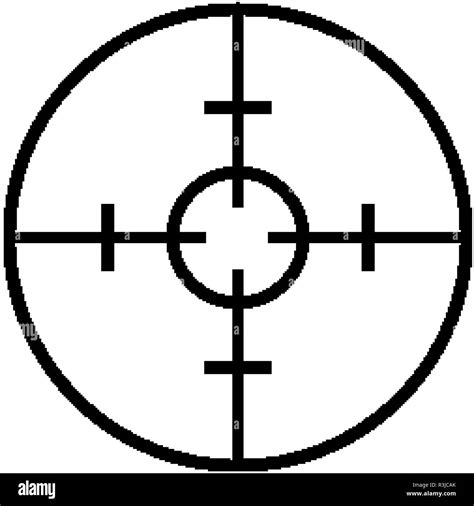 Simple Sniper Rifle Aim Target Ar Crosshairs Gun Scope Icon Stock