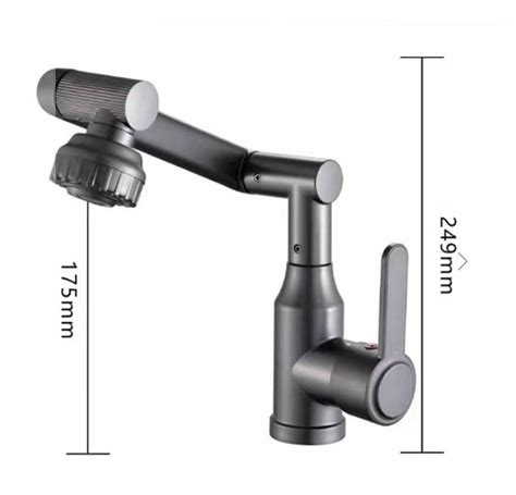 Смеситель для кухни STEMIX PL710-015F с гибким изливом Пепельный (1/20 ...