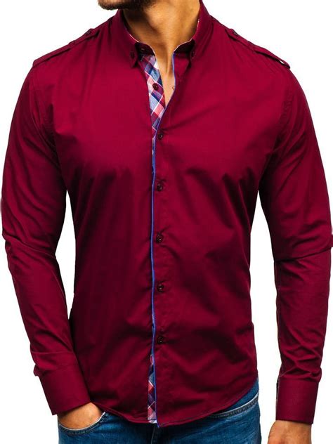 Camisas Largas Para Hombre Camisa Elegante De Manga Larga Para Hombre Negra Bolf 7724