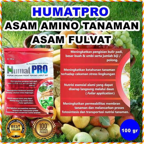 Humatpro 100 Gram Pupuk Asam Amino Fulvat Humat Tanaman Aminosan