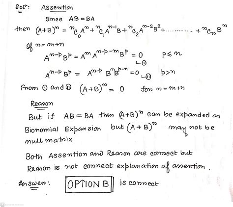 Let A B Be Two Square Matrices Of The Same Order Such That Ab Ba A