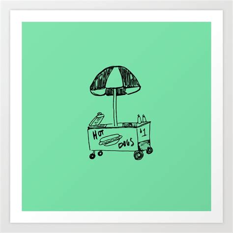 hot dog stand Art Print by MILKSHAKE AVENUE | Society6