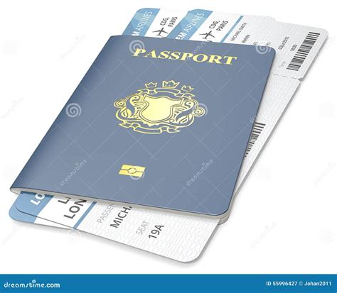 Passport And Ticket Stock Illustration Illustration Of Pass 55996427