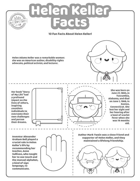Intriguing Helen Keller Facts Coloring Pages | Kids Activities Blog