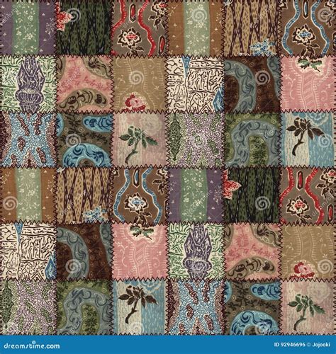 Patchwork Quilt Seamless Texture Stock Illustration Illustration Of