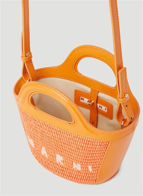 Marni Tropicalia Micro Bucket Shoulder Bag In Orange Marni