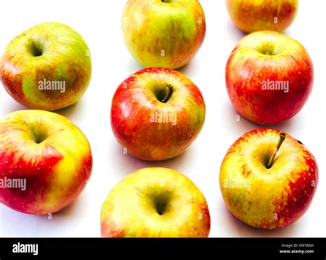 Group Of Apples On The White Isoalted Background Stock Photo Alamy