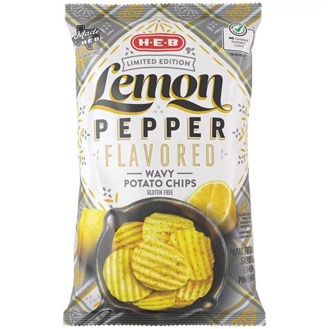 H E B Wavy Potato Chips Lemon Pepper Shop Chips At H E B