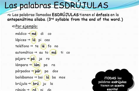 Ejemplo De Palabras Esdrújulas Sin Tilde Lablo