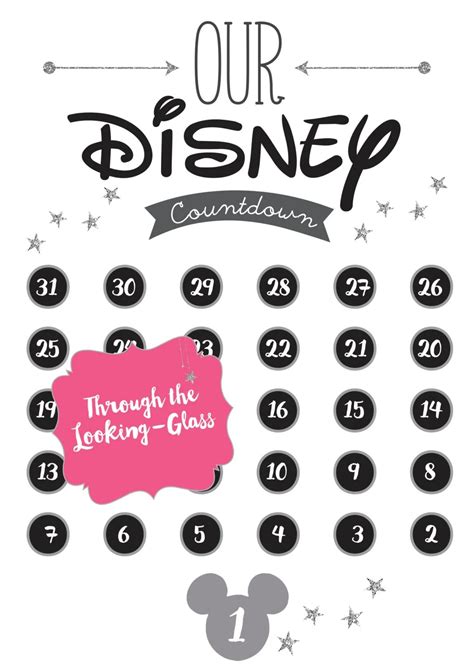 Free Printable Disney Countdown Calendar