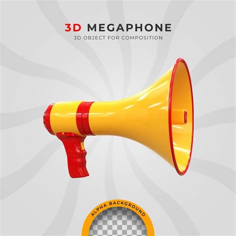 Premium Psd Loudspeaker Megaphone Or Microphone Scene 3d Icon 3d Render