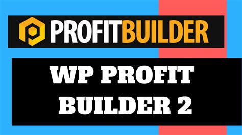 Wp Profit Builder Review Wp Profit Builder Review And Bonus Youtube