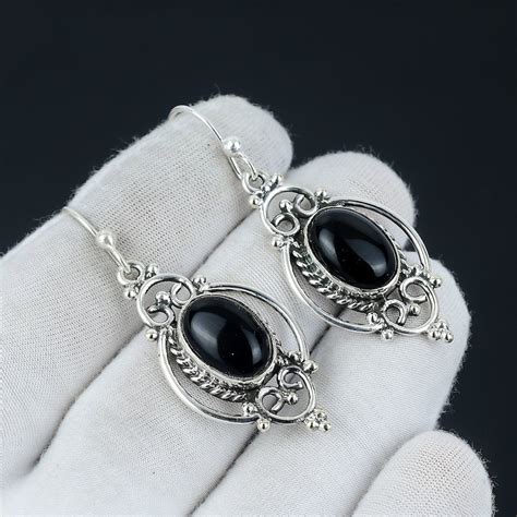 Black Onyx Earrings Etsy