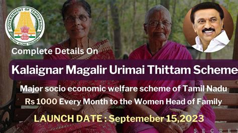 Kalaignar Magalir Urimai Thittam Scheme 2023: 1000 Rs Scheme For The Ladies In Tamil Nadu