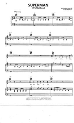 Superman - Five For Fighting Free Piano Sheet Music PDF