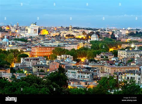 Panorama view of Rome city at evening Stock Photo - Alamy