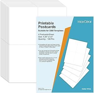 Amazon MaxGear Postcards Blank Printable Postcards Paper Thank