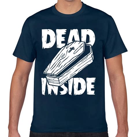 Tops T Shirt Men Dead Inside Humorous Funny Halloween Fashion White