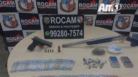 Rocam detém dupla na zona Oeste ligada ao tráfico e apreende arma de