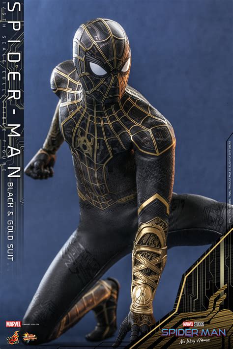Hot Toys MMS Spider Man No Way Home Black Gold Suit Hot