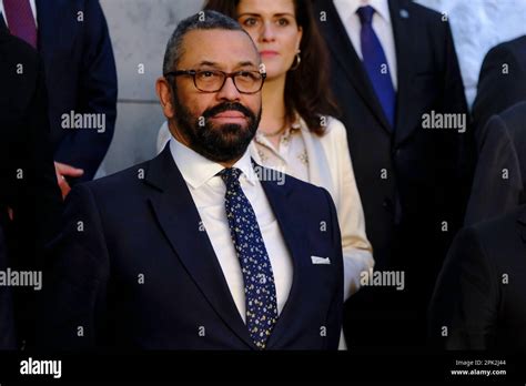 Brussels Belgium Th Apr Uk Secretary James Cleverly Arrives