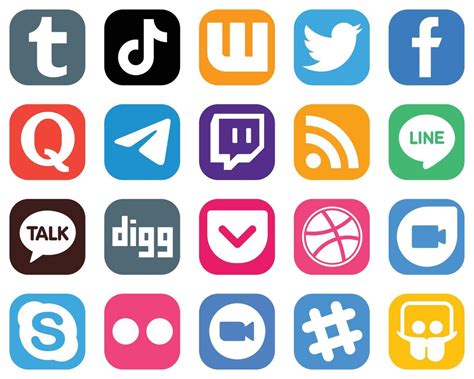 20 íconos de redes sociales de alta resolución como twitch Mensajero