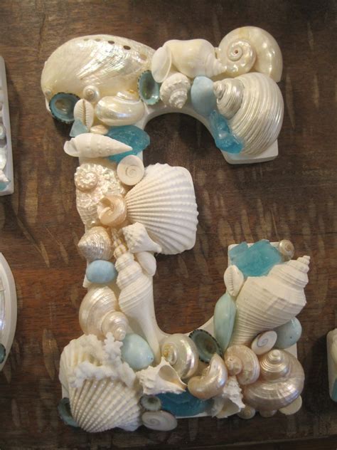 Beach Decor Seashell Letters Sea In Exotic Etsy