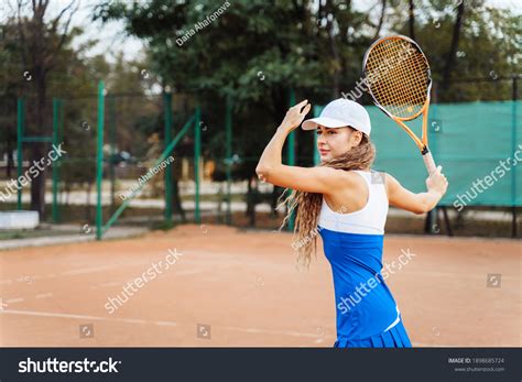 Professional Equipped Female Tennis Player Beating Stock Photo Edit