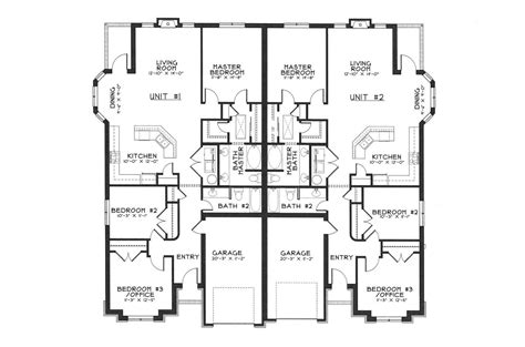 Single Story Duplex Floor Plans for Modern House Design