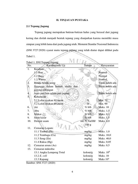 Sni Tepung Jagung Pdf