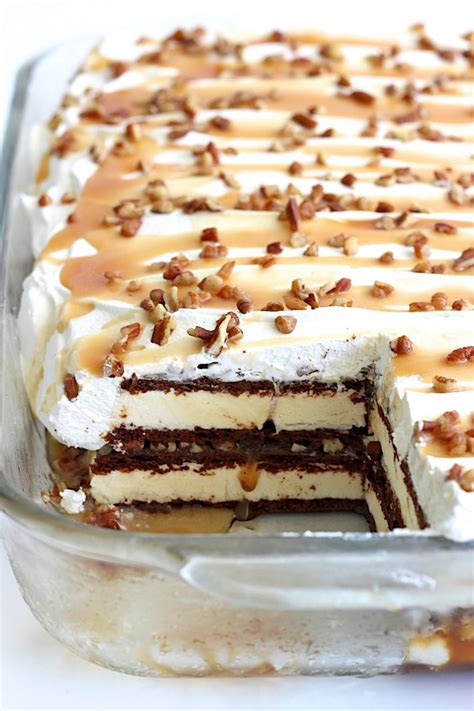 Caramel Pecan Ice Cream Sandwich Cake Ice Cream Sandwich Cake Recipe