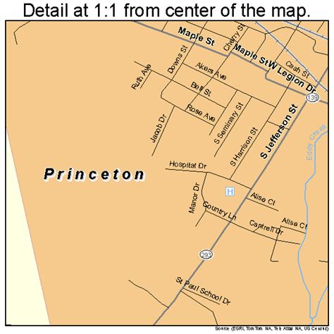 Princeton Kentucky Street Map 2163138