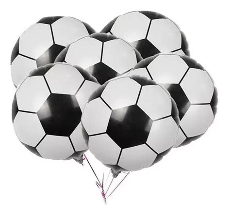 Balão Metalizado Bola De Futebol 45x45cm Kit C 10 Balões