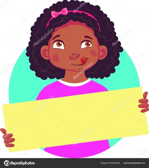 African Girl Holding Blank Poster Yum Stock Vector By ©yayimages 622347492