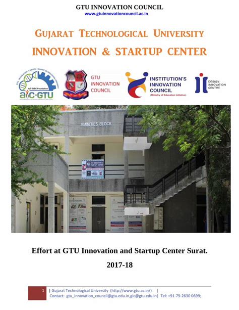 PDF Gujarat Technological University INNOVATION STARTUP CENTER