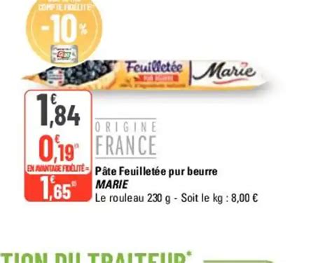 Promo Pâte Feuilletée pur beurre chez G20