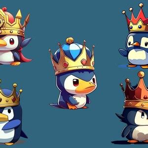 Cute Penguin King Emotes Twitch Discord Channel Point Streamer