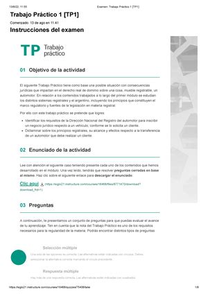 Examen Trabajo Pr Ctico Tp Trabajo Pr Ctico Tp Comenzado