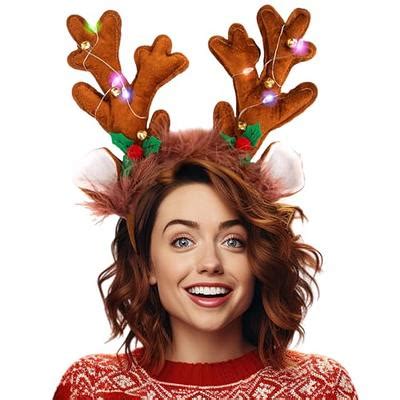 Shindel Reindeer Antlers Headband Light Up Christmas Headband For