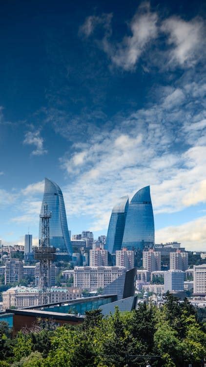 View of Fairmont Baku Flame Towers in Azerbaijan · Free Stock Photo