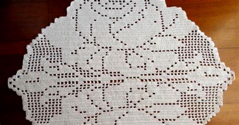 Pink Rose Crochet Tapete Rosas Em Crochet Filet Flower Rug