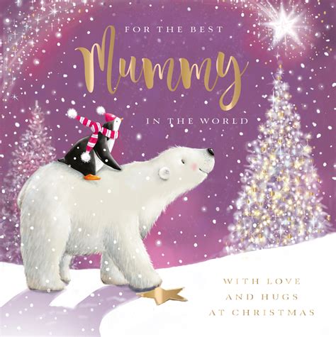 Christmas Card Mummy Magical Time Polar Bear And Penguin Highworth