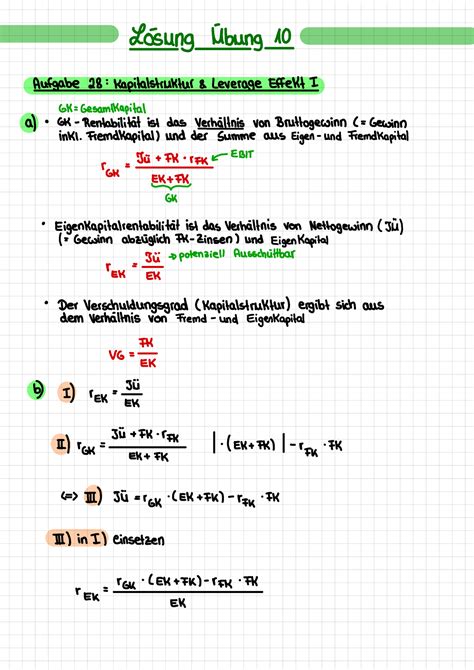 L Sung Bung Zusammenfassung Des Moduls Finanzierung Aus Dem Sose