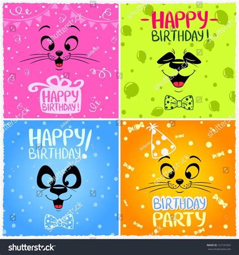 Illustration Funny Emoticon Happy Birthday Stock Vector (Royalty Free ...