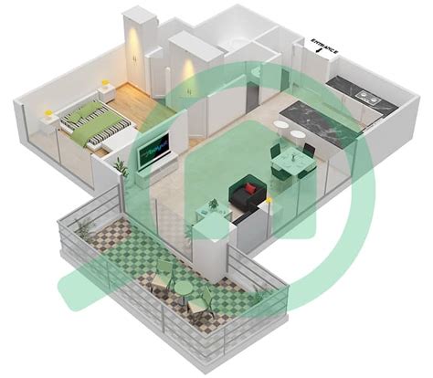 Floor Plans For Type C Bedroom Apartments In Mayan Bayut Abu Dhabi